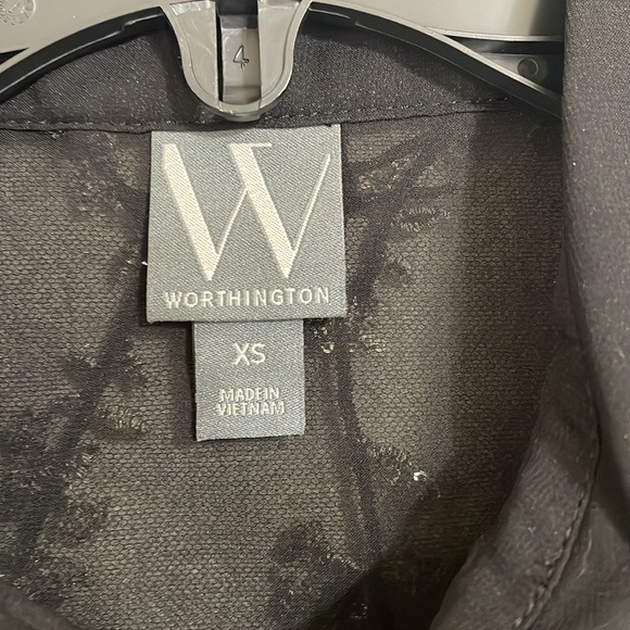 Worthington  Black Sequin Sheer Blouse - Picture 6 of 9